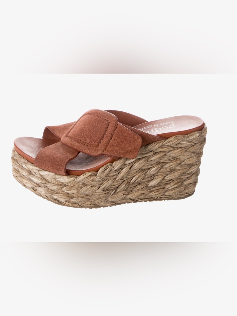 Pedro Garcia Rust Suede Cross‑Strap Espadrille Sandals